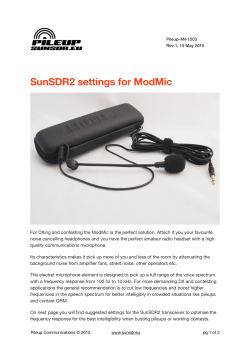 SunSDR2 settings for ModMic