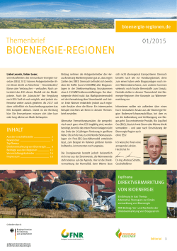 Themenbrief - Bioenergie-Regionen 01/2015