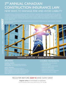 3rd annual canadian construction insurance law