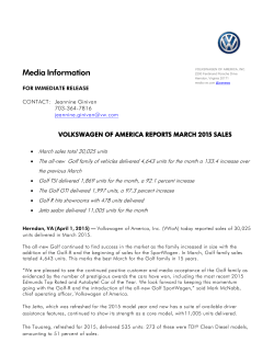March 2015 VWOA sales release - Media VW