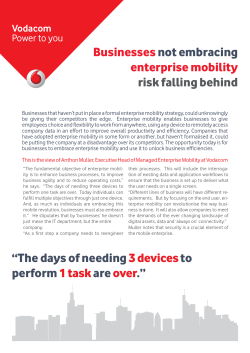 Businesses not embracing enterprise mobility risk falling behind
