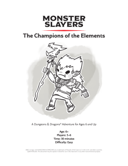 MONSTER SLAYERS - Wizards of the Coast