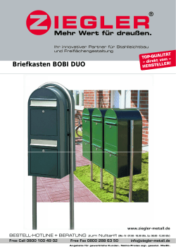 Briefkasten BOBI DUO - E. Ziegler Metallbearbeitung AG