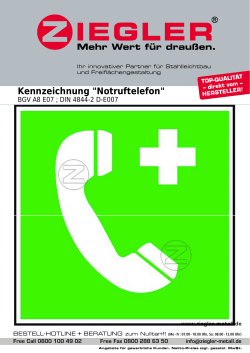 Kennzeichnung "Notruftelefon" - E. Ziegler Metallbearbeitung AG