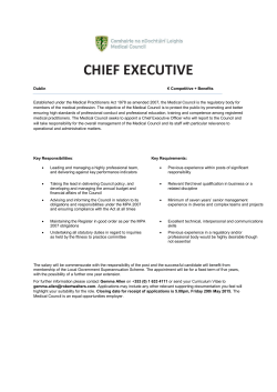Chief Executive Officer Vacancy