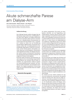 Akute schmerzhafte Parese am Dialyse-Arm