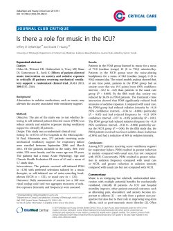 Is there a role for music in the ICU?
