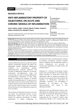 anti-inflammatory property of salbutamol on acute and chronic