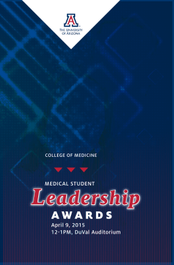 Medical Student Leadership Awards Program 2015