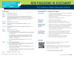 new paradigms in assessment - Faculty of Medicine