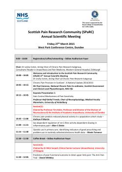 Scottish Pain Research Community (SPaRC) Annual Scientific