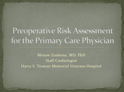 Preoperative Risk Assessment for the Primary Care Physician