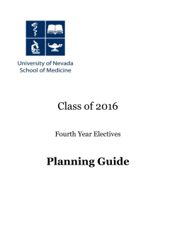 Electives Planning Guide - University of Nevada School of Medicine