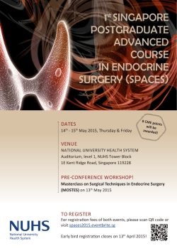 1st Singapore poStgraduate advanced courSe in endocrine Surgery