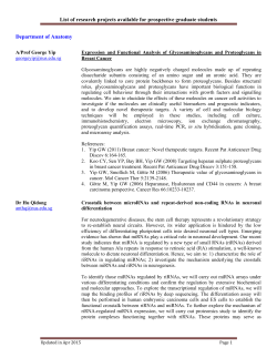 List of research projects - NUS Yong Loo Lin School of Medicine