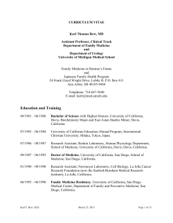 Rew CV 0315 - University of Michigan Health System