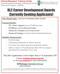 KL2 Career Development Awards currently seeking applicants