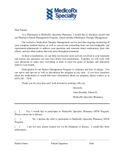 Program Offer Letter to Patient