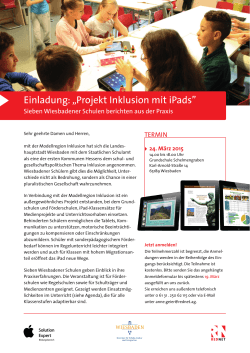 Einladung: âProjekt Inklusion mit iPadsâ