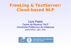 FreeLing & TextServer: Cloud-based NLP
