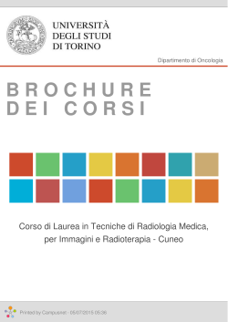 Brochure dei corsi  - Tecniche di Radiologia Medica, per