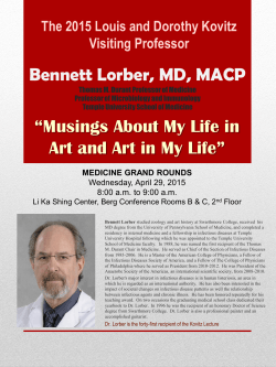 Bennett Lorber, MD, MACP âMusings About My Life in Art and Art in