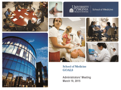School of Medicine GOALS Administrators` Meeting March 19, 2015