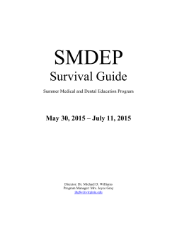 SMDEP Survival Guide 2015 - School of Medicine