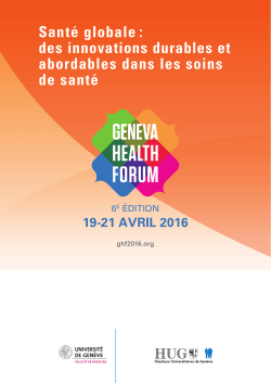 Geneva Health Forum 2016 - FacultÃ© de MÃ©decine