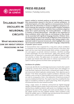Syllables that oscillate in neuronal circuits