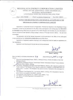 Notice for Registration - Meghalaya Energy Corporation Limited