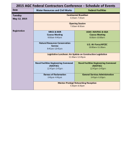 2015 AGC Federal Contractors Conference â Schedule of Events