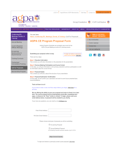 AGPA CE Program Proposal Form