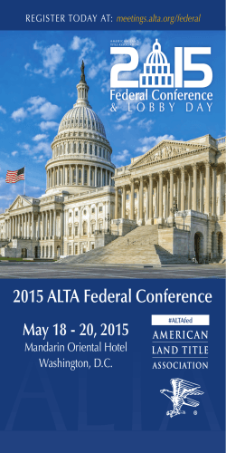 Registration Brochure - ALTA 2015 Federal Conference & Lobby Day