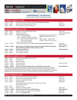 CONFERENCE SCHEDULE