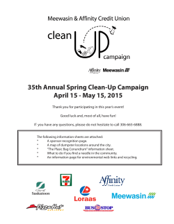 35th Annual Spring Clean-Up Campaign April 15