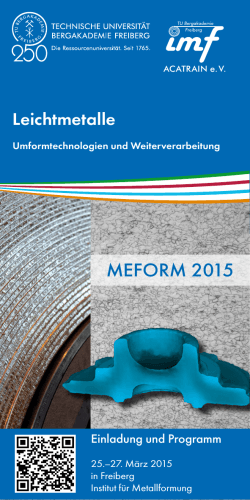 MEFORM 2015 - TU Bergakademie Freiberg
