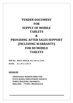 Tender Documents for procurement of Mobile Tablets under