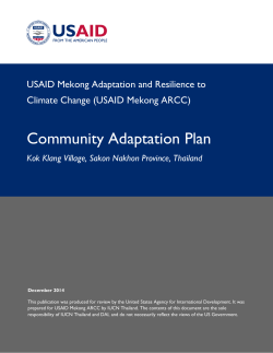 Community Adaptation Plan: Kok Klang Village