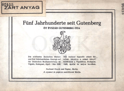 FÃ¼nf Jahrhunderte seit Gutenberg