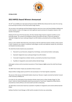 Award Winners Announced - Melbourne International Flower and