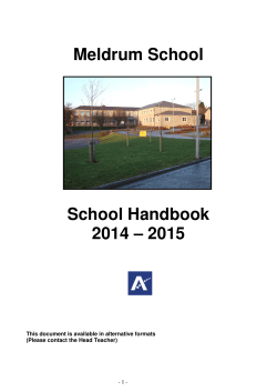 Meldrum School School Handbook 2014 â 2015