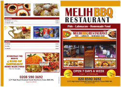 OPEN 7 DAYS A WEEK - Melih BBQ Restaurant