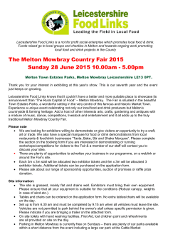 Application Form MMCF 2015 - Melton Mowbray Country Fair
