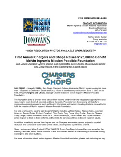 First Annual Chargers and Chops Raises $125,000 to Benefit Melvin