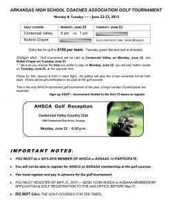 AHSCA Golf Tournament - Arkansas Activities Association