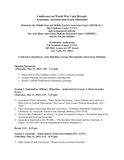 WWI Conference Program - Middle East & Middle Eastern American