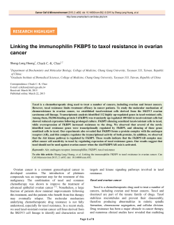 Linking the immunophilin FKBP5 to taxol resistance in ovarian cancer