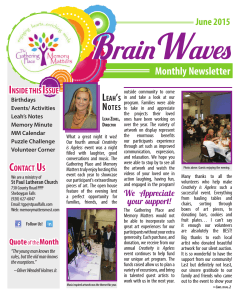 Our Monthly Newsletter - Memorymattersmost.com