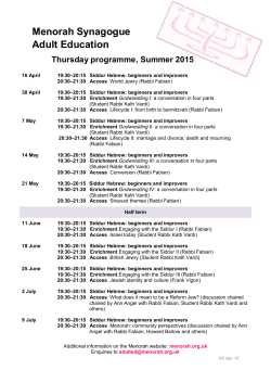 Summer 2015 timetable